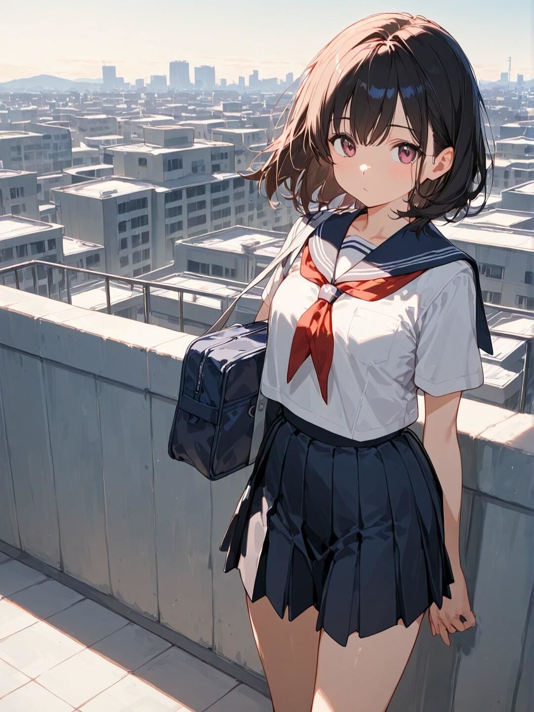 学校の屋上で恐怖のお仕置きセックス 画像1