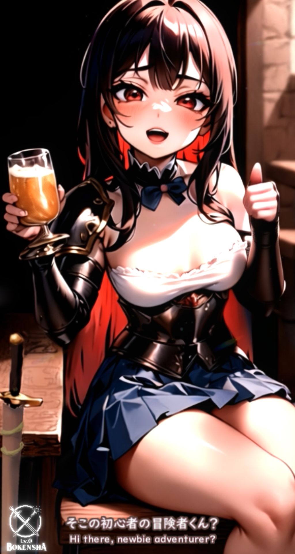 サンプル画像1:異世界転生した初心者の冒険者くんが酒場で酔った女戦士にパーティに誘われて、宿屋で体の相性をチェックするお話(Lv0冒険者) [d_610918]