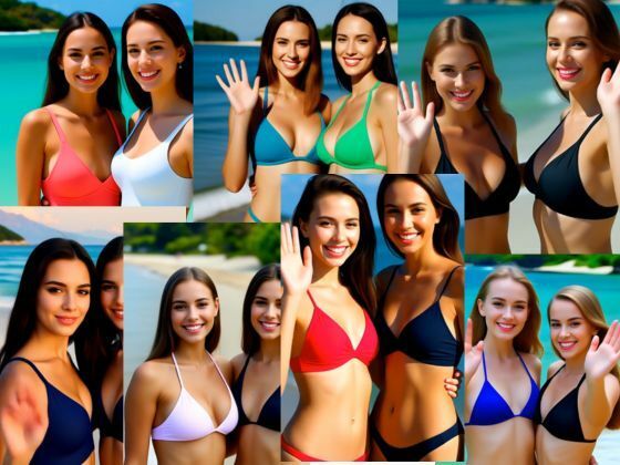 サンプル画像1:bikini girls(AI創造美女) [d_610990]