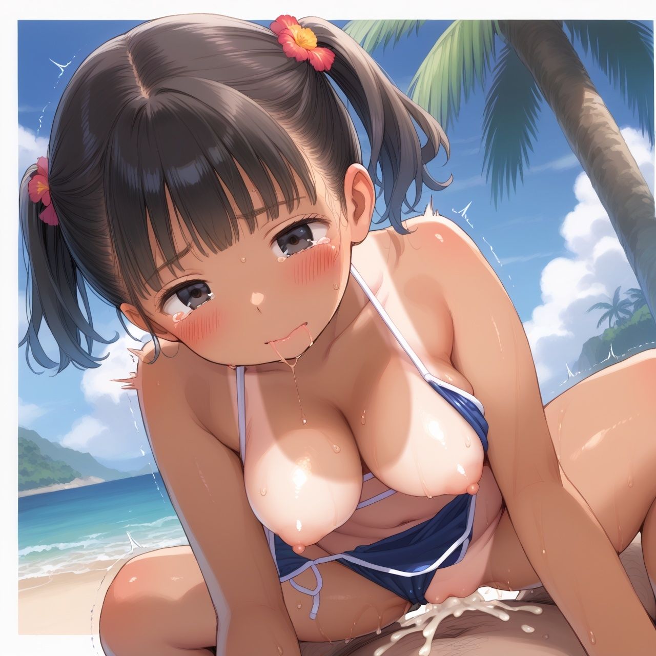 褐色美少女 巨乳inビーチ 画像4