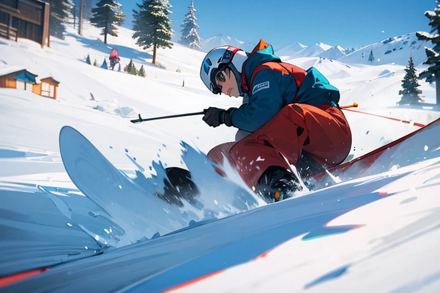 サンプル画像6:スキーリゾート  背景素材(豊川内角) [d_611281]