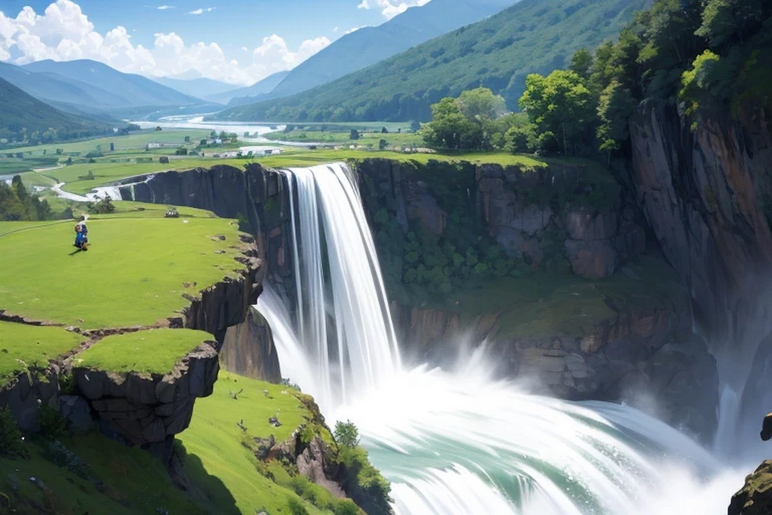 サンプル画像1:滝  背景素材(豊川内角) [d_611284]