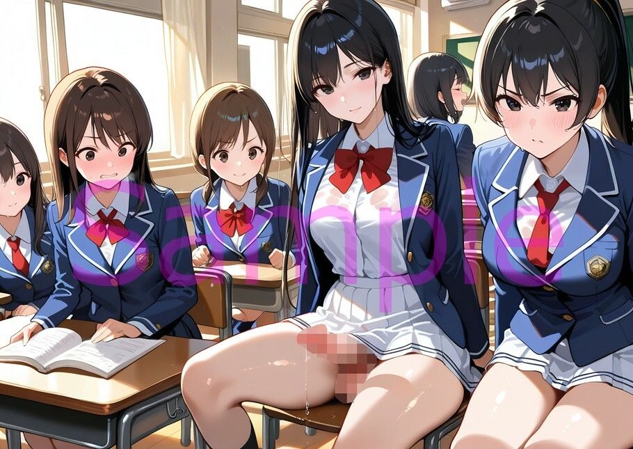 お嬢様学校唯一のふたなりちゃんは興味津々の生徒たちとやりたい放題なイラスト集 画像4