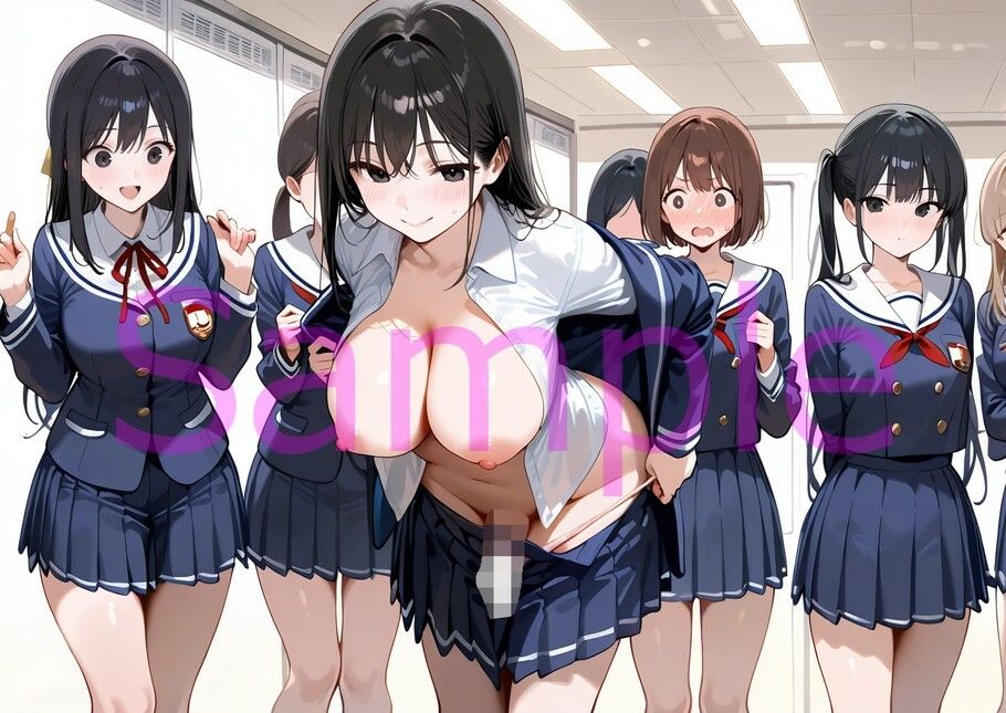 お嬢様学校唯一のふたなりちゃんは興味津々の生徒たちとやりたい放題なイラスト集 画像8