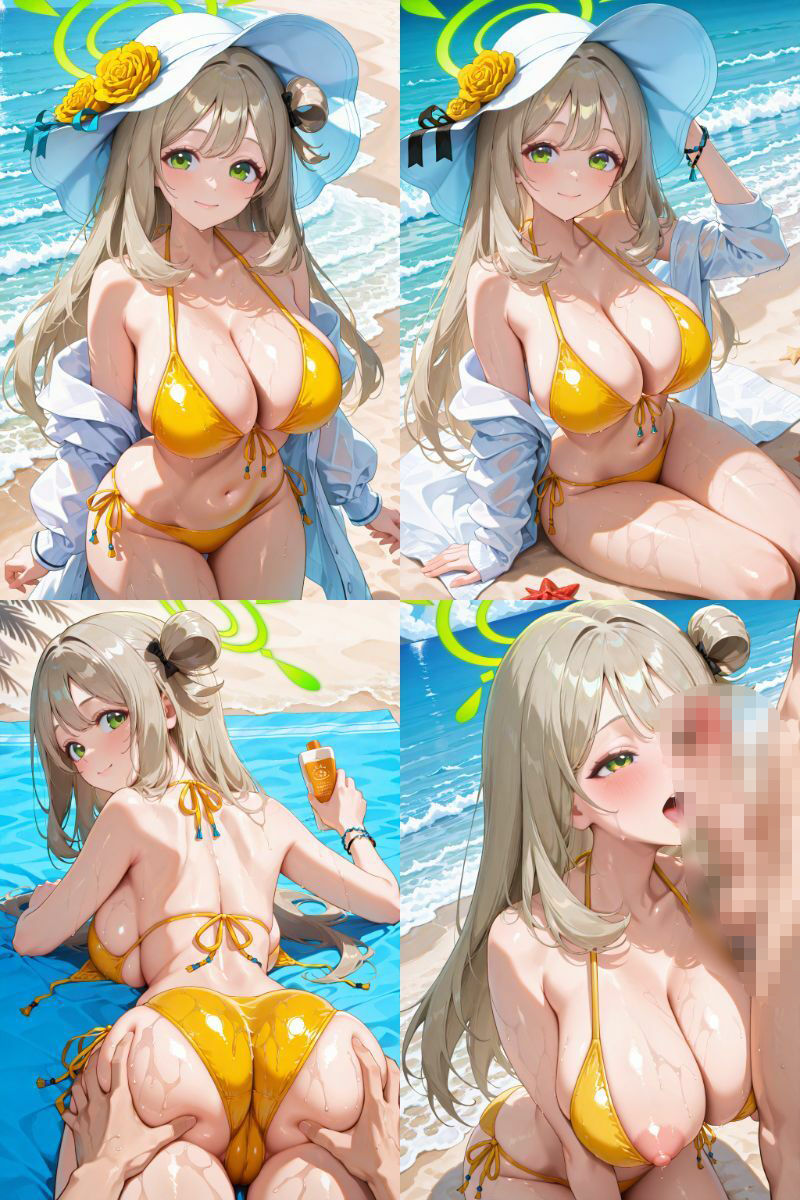 十六○ノノミといちゃいちゃえっち  in ビーチ  ブルーア〇カイブ 画像1