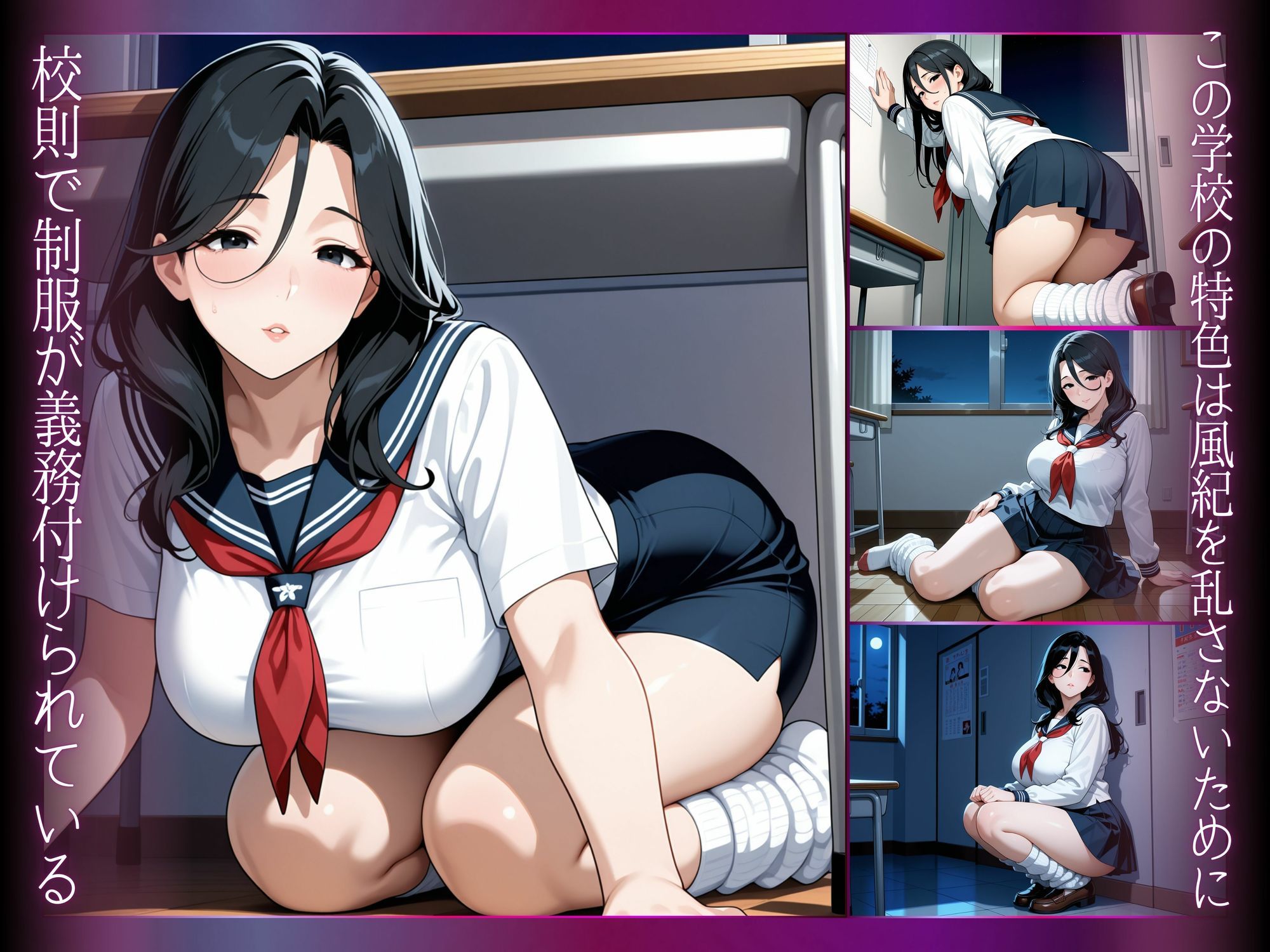 サンプル画像2:単身赴任中の夫を裏切り通い続けるJK熟女学園先生達のボディタッチで股間びしょ濡れ 3(キンコンカンコン（禁根姦魂）) [d_611541]