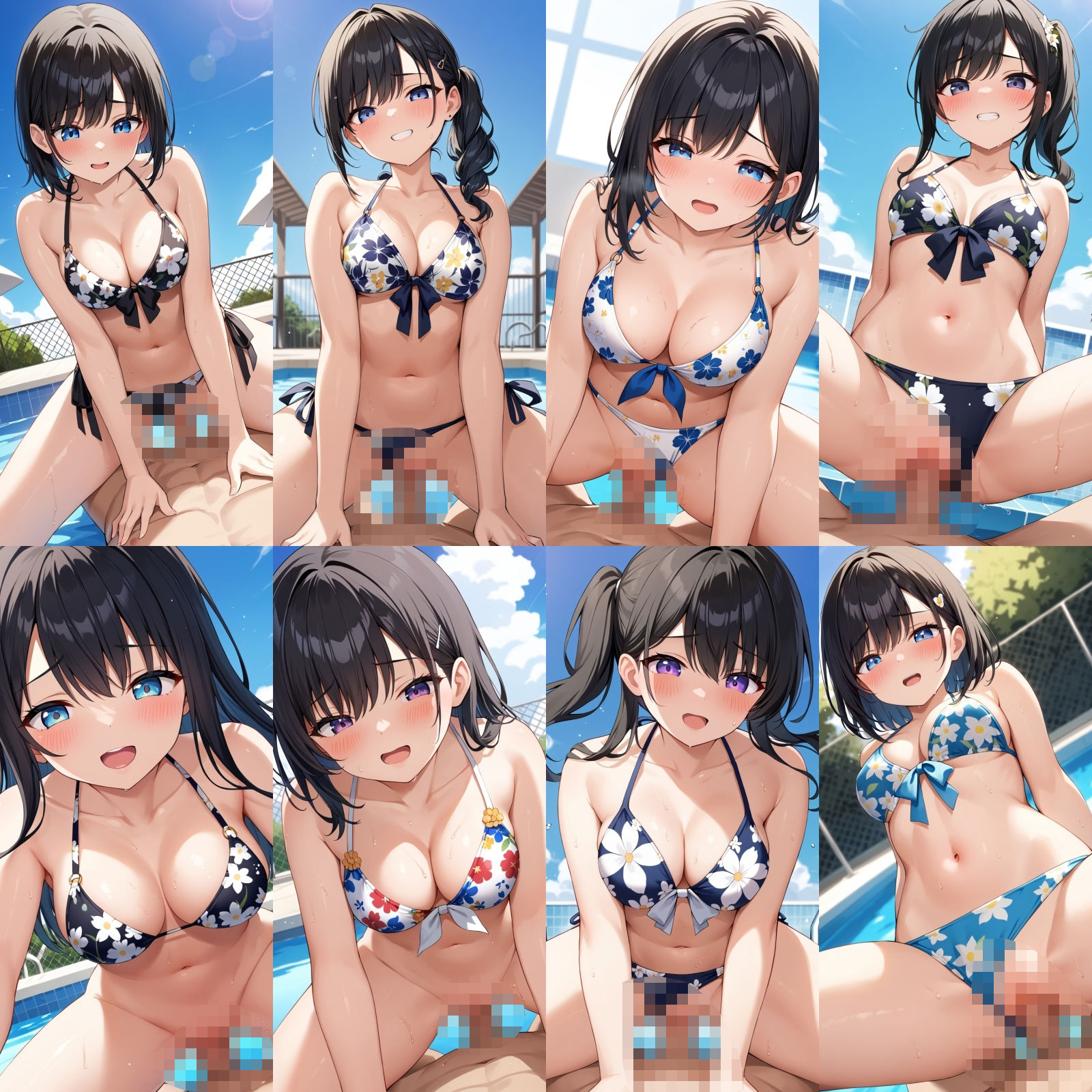 サンプル画像4:花柄ビキニで中出しエッチ【500枚】(女子高生) [d_611583]