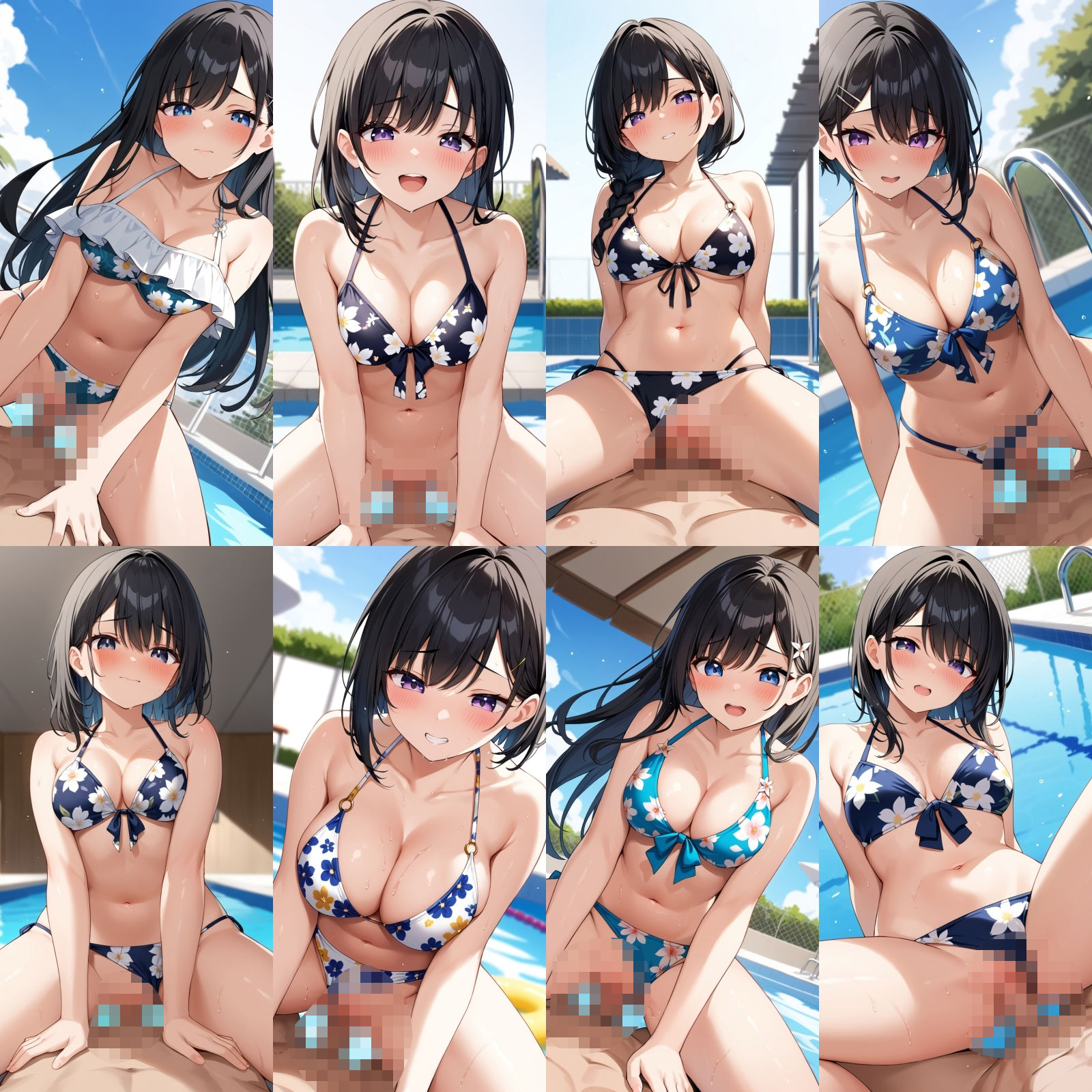 サンプル画像5:花柄ビキニで中出しエッチ【500枚】(女子高生) [d_611583]