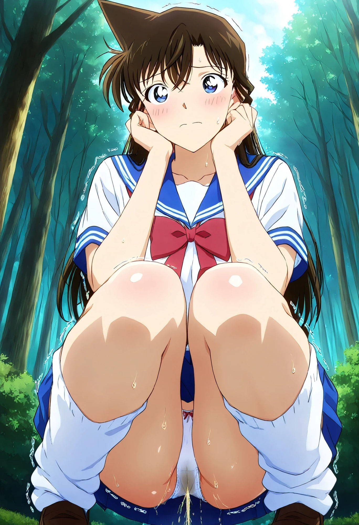 毛〇蘭 茂みでおもらししてえっち 画像4