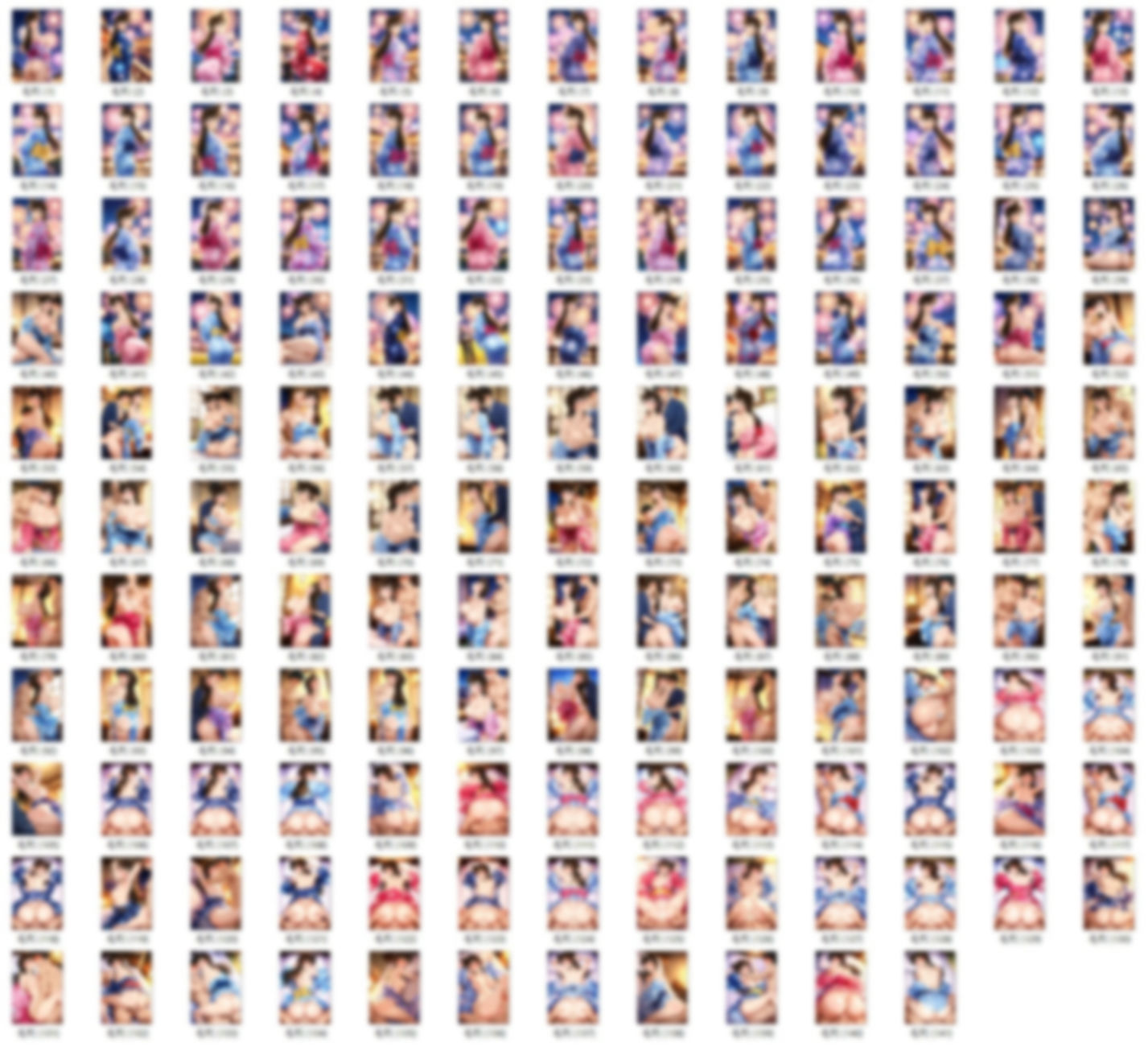 サンプル画像5:毛〇蘭  浴衣で花火(HKMアート) [d_611673]