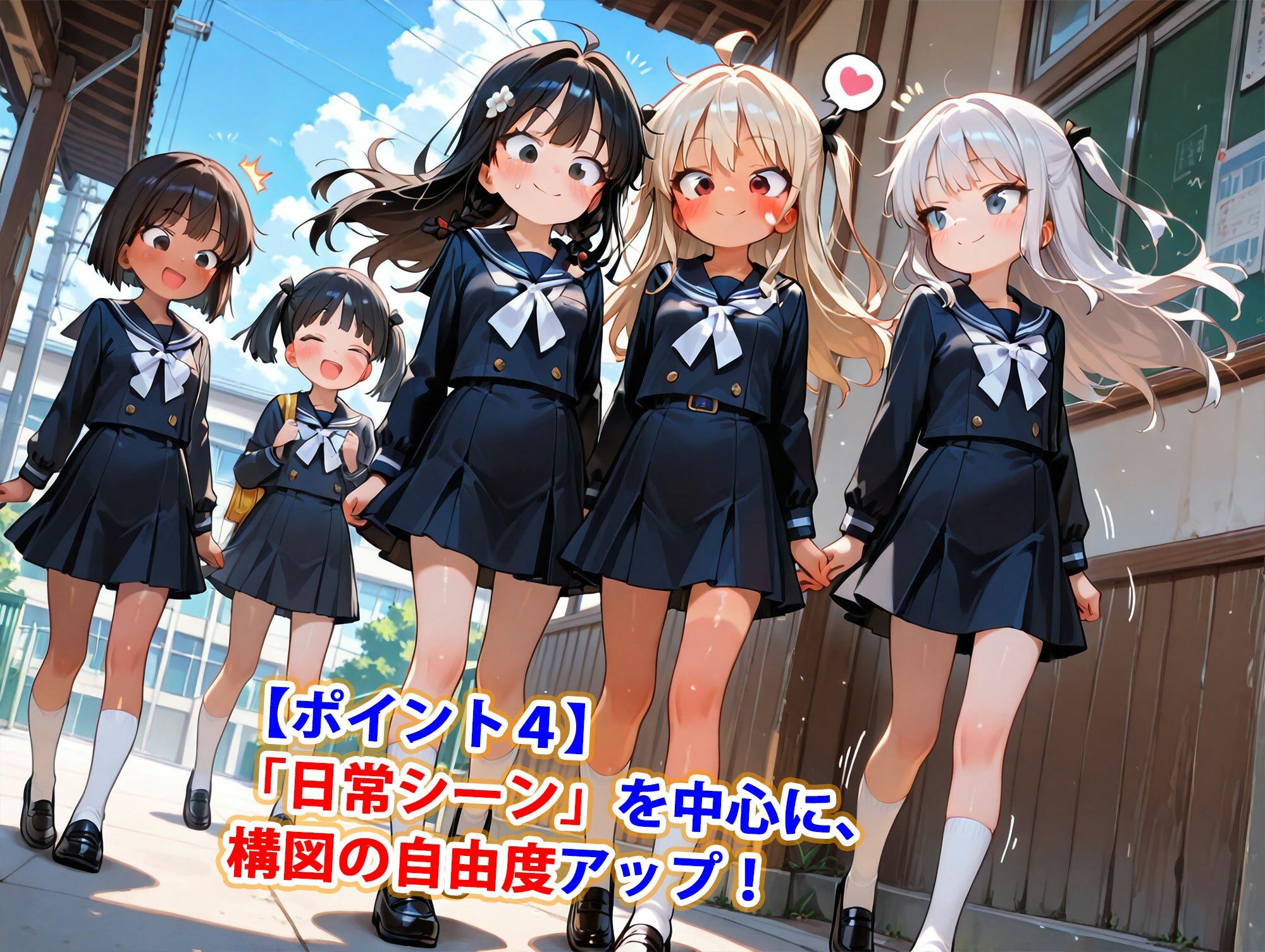ロリ少女白黒セーラー服純ハーレム 半熟ひよこ専門街 エロ画像6