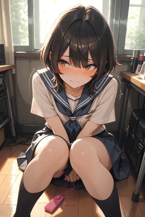 パンツの中にリモートバイブをいれられたJK 画像1