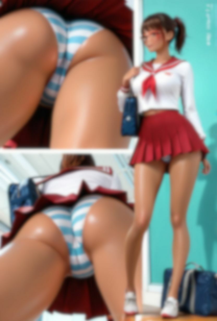 黒J〇の縞パン〇姦 画像3