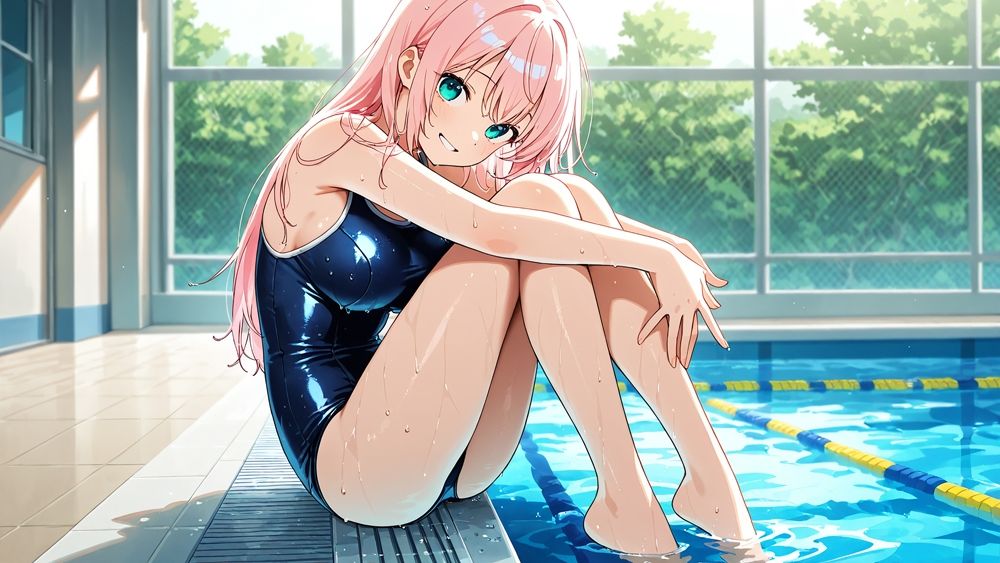 巨乳スク水ピンク紫美少女が放課後顧問と濡れ肌中出し絶頂【350枚】【4K】 画像5