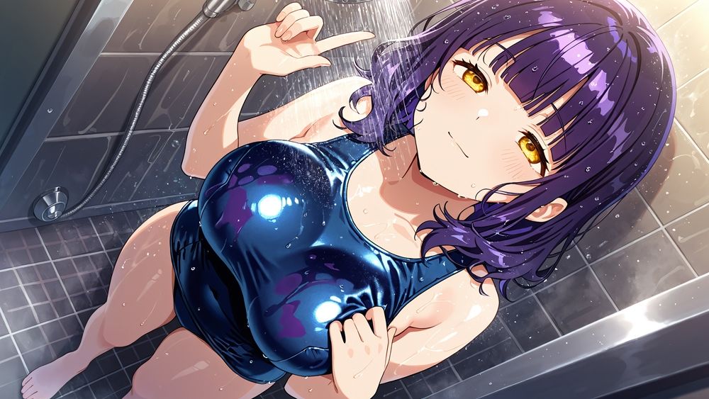 巨乳スク水ピンク紫美少女が放課後顧問と濡れ肌中出し絶頂【350枚】【4K】 画像6