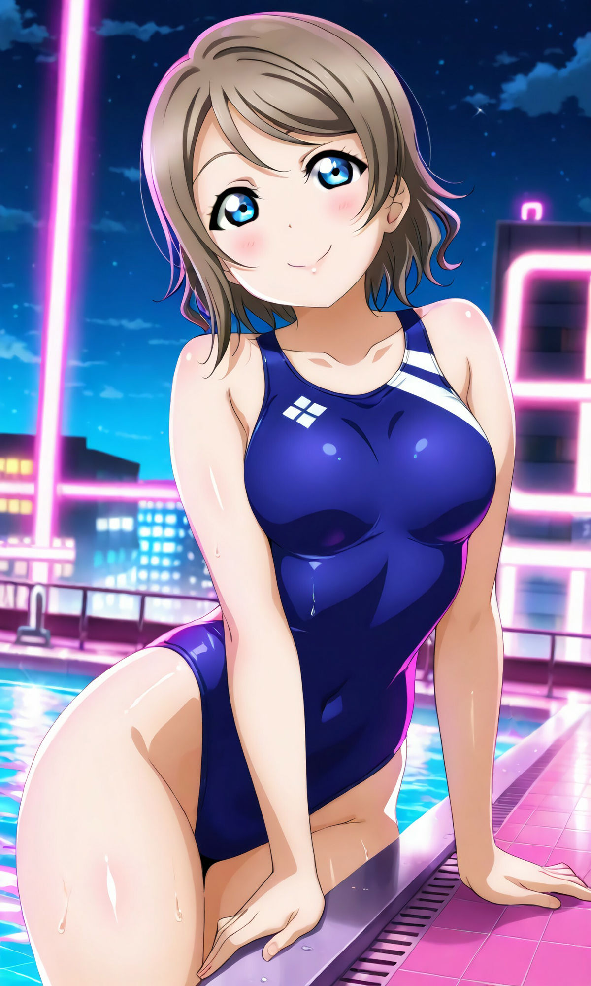 渡辺曜  ラブホのプールで 画像1
