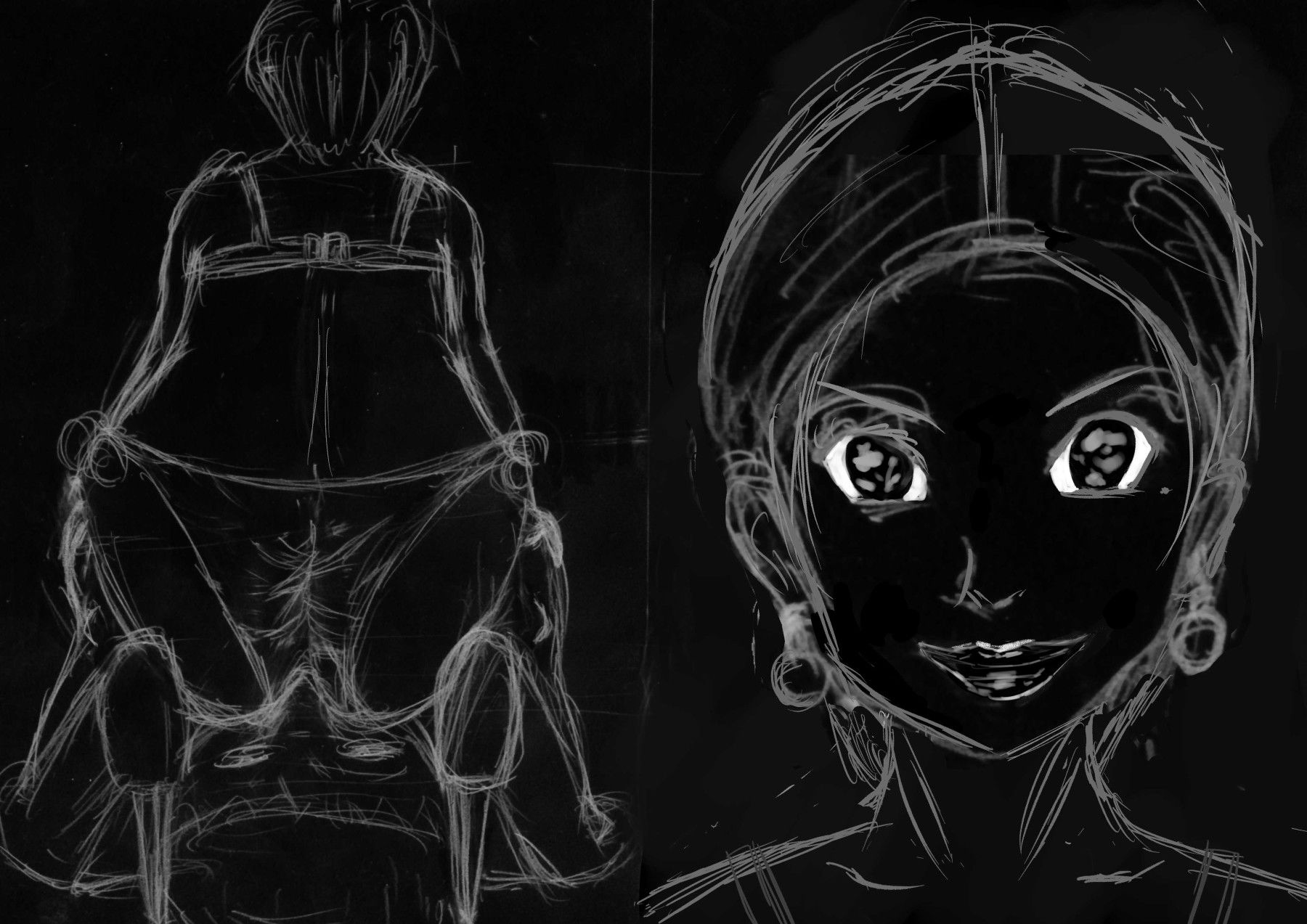 サンプル画像1:黒よりも黒い黒戯絵集「男の娘アソート」(黒納豆) [d_612371]