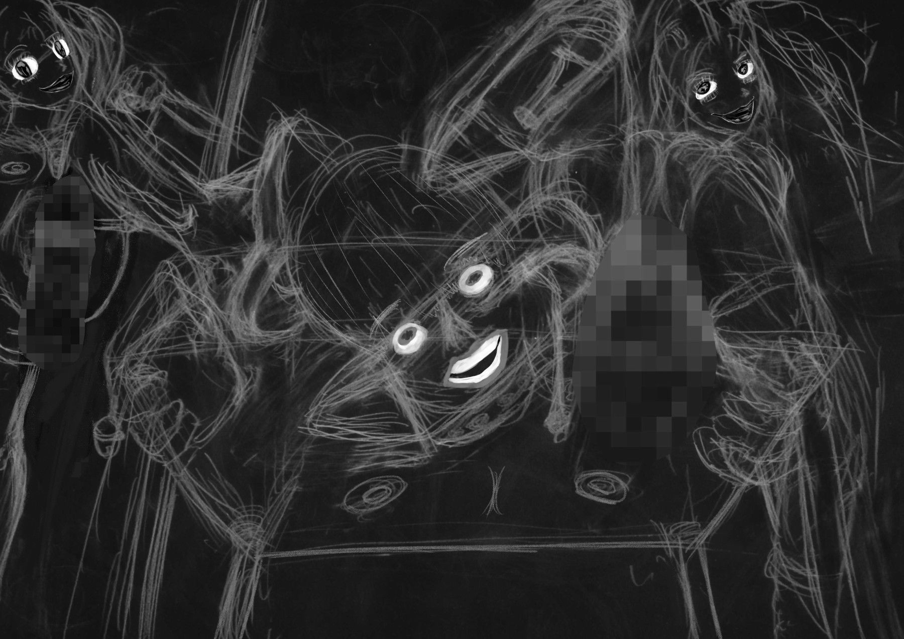 サンプル画像3:黒よりも黒い黒戯絵集「男の娘アソート」(黒納豆) [d_612371]