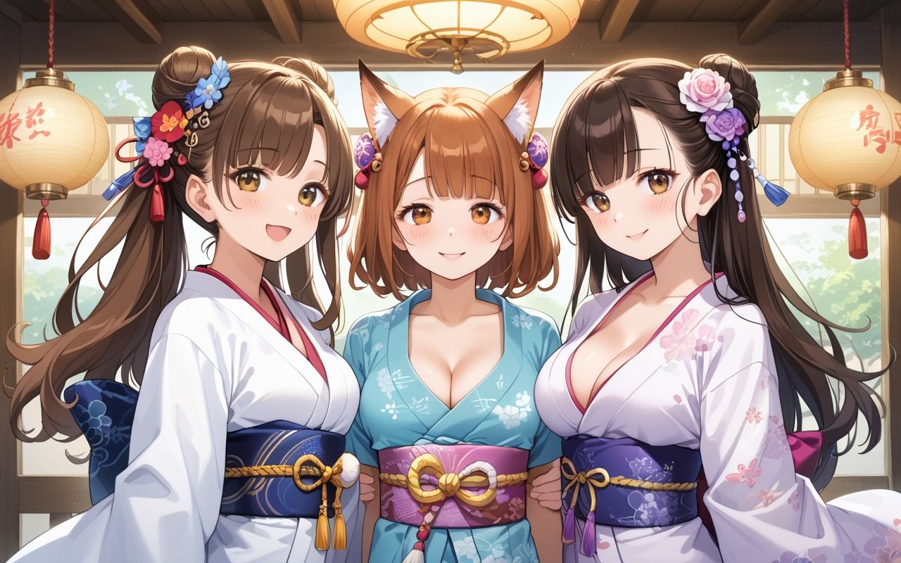 女子校生くノ一とハーレム中出し修行♪ 画像1