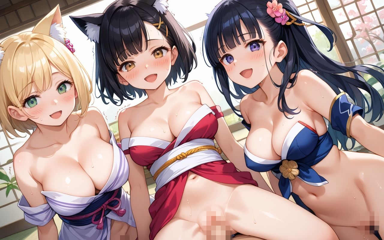 サンプル画像6:女子校生くノ一とハーレム中出し修行♪(もちきなこ) [d_612412]