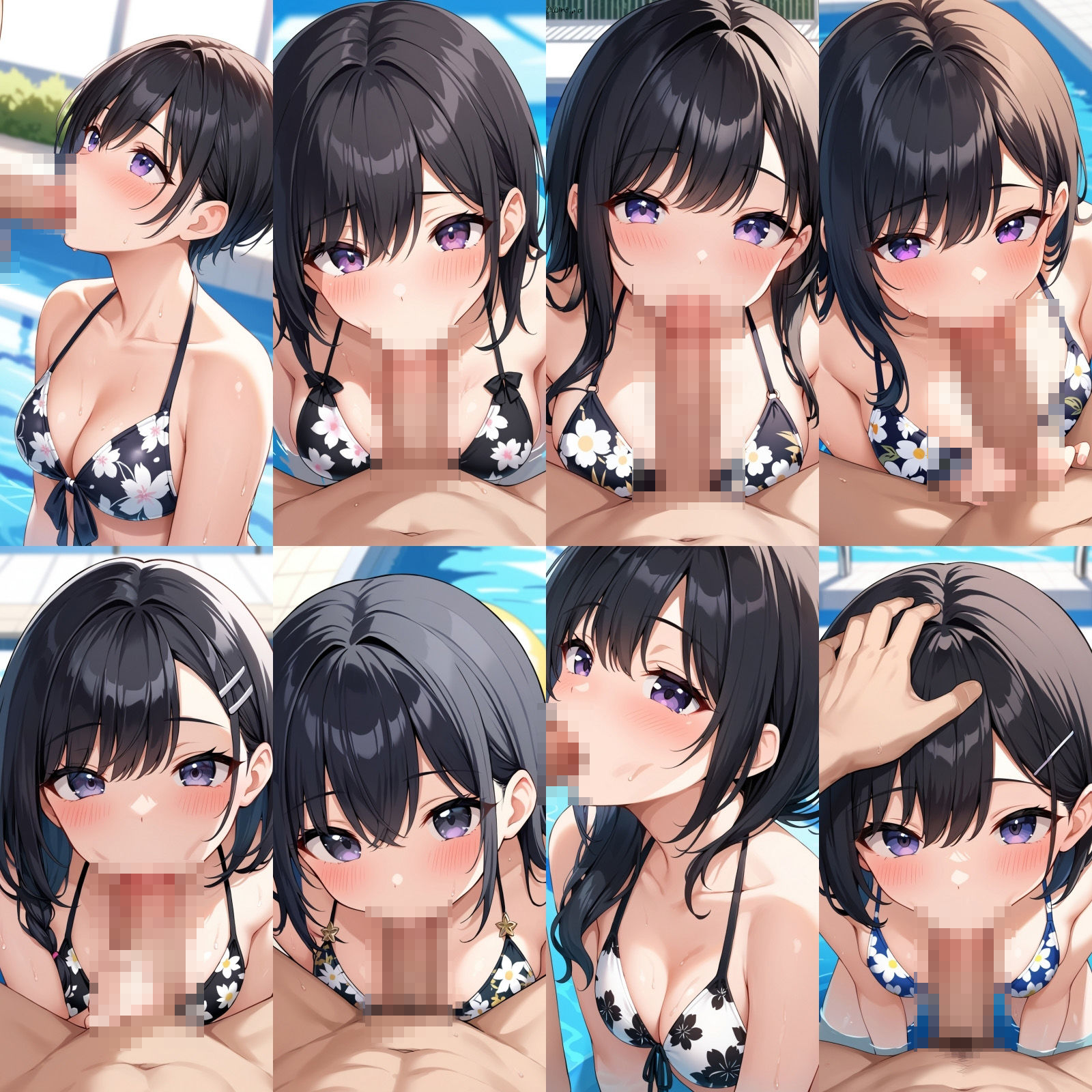 花柄ビキニでフェラ【500枚】 画像1