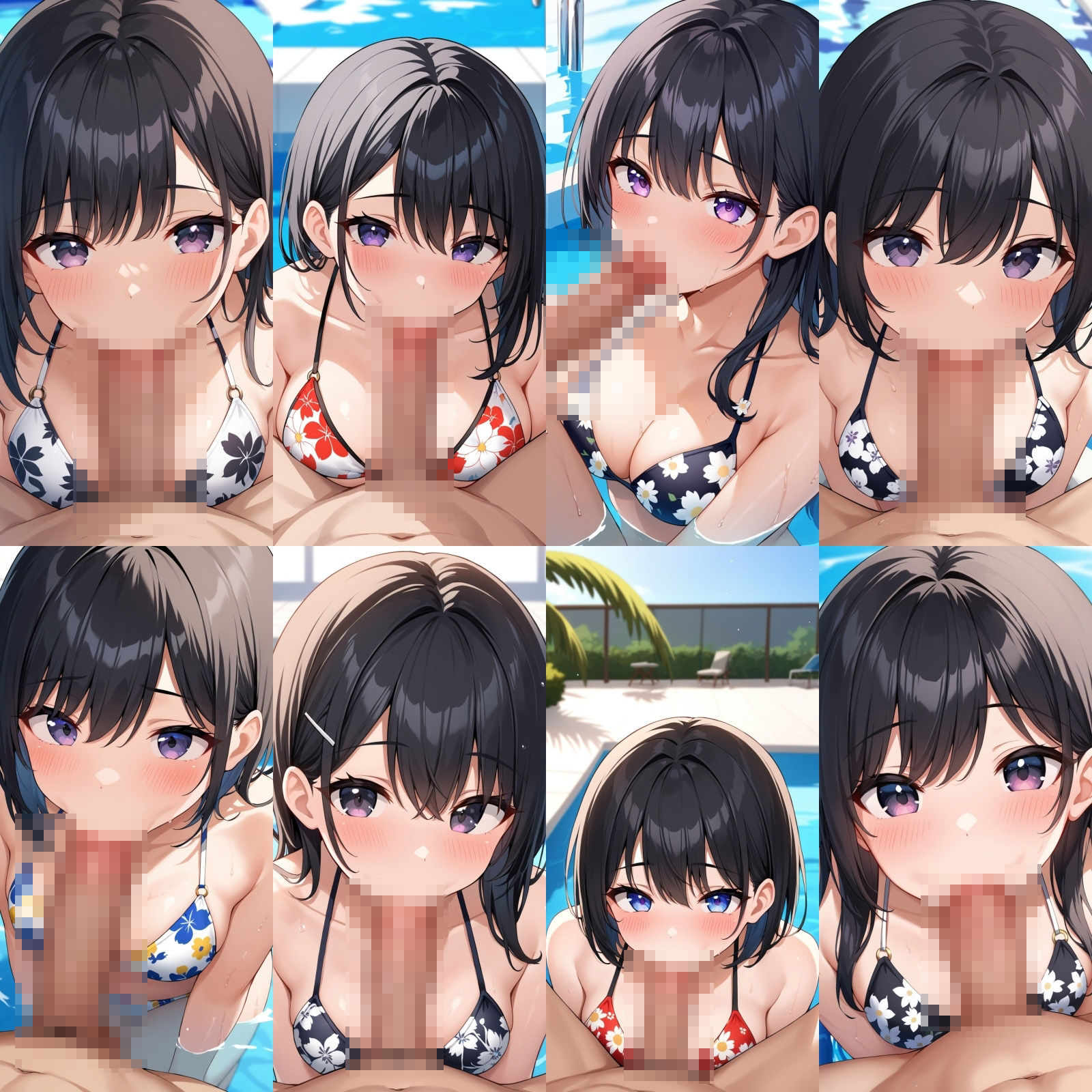 サンプル画像2:花柄ビキニでフェラ【500枚】(女子高生) [d_612454]