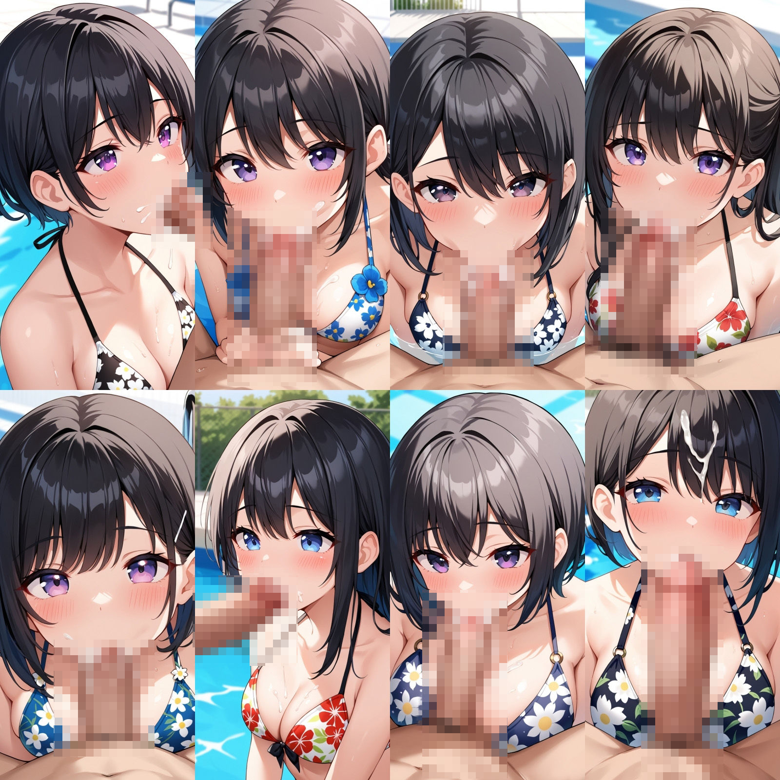 花柄ビキニでフェラ【500枚】 画像5