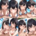 花柄ビキニでフェラ【500枚】