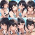 花柄ビキニでフェラ【500枚】
