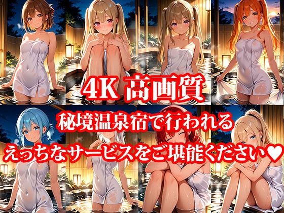 サンプル画像1:4Kイラスト 秘境温泉宿 秘密のえっちな混浴サービス(楽園美女) [d_612678]
