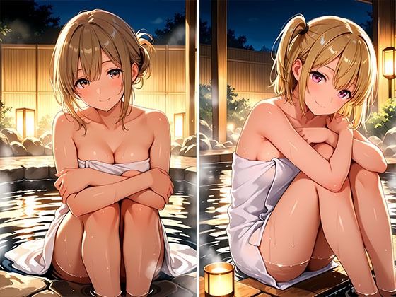 サンプル画像2:4Kイラスト 秘境温泉宿 秘密のえっちな混浴サービス(楽園美女) [d_612678]