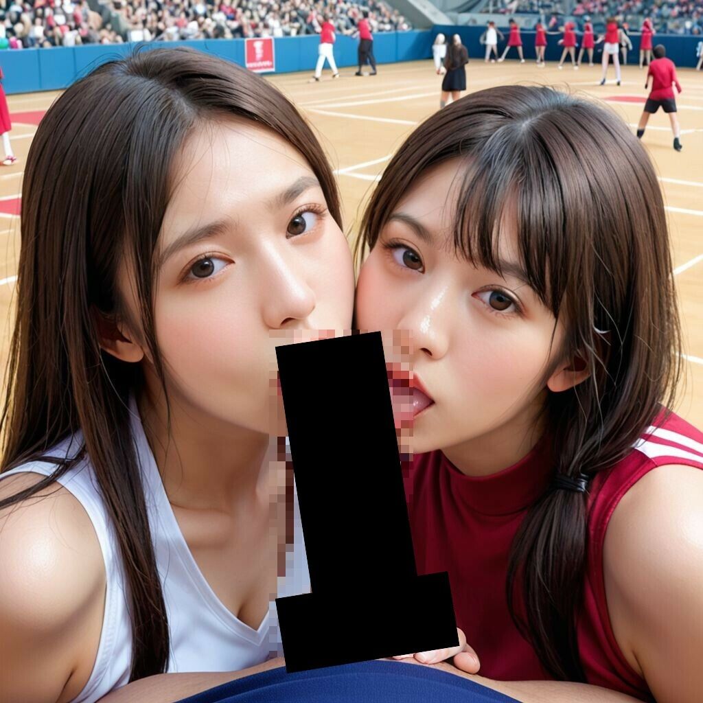 サンプル画像5:人がいるところでWフェラ(AI美エロ) [d_612998]