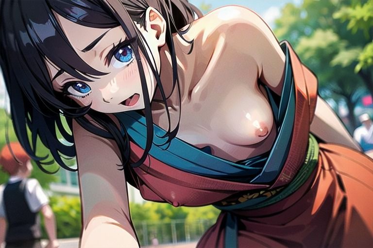 最新のトレンドはおっぱいまるだし?!和風ファッションな女の子達!1 画像5