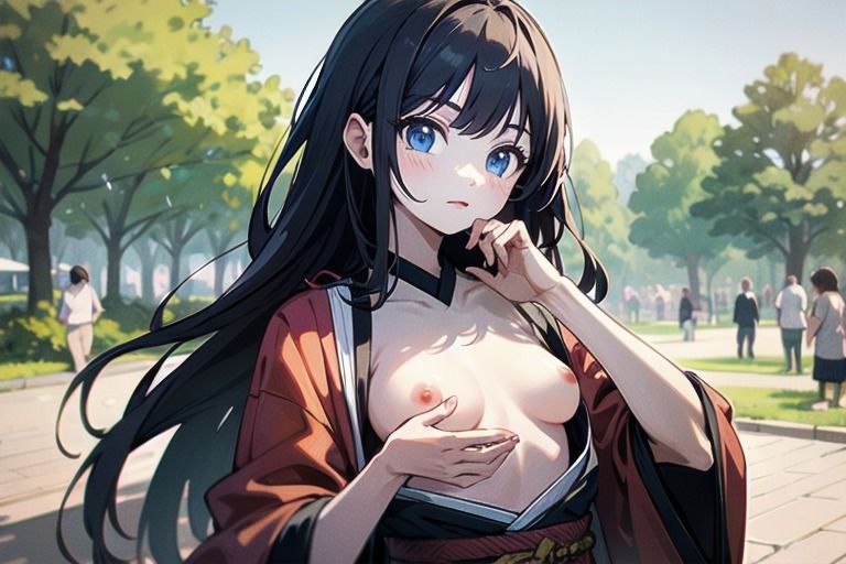 最新のトレンドはおっぱいまるだし？！和風ファッションな女の子達！2 画像2