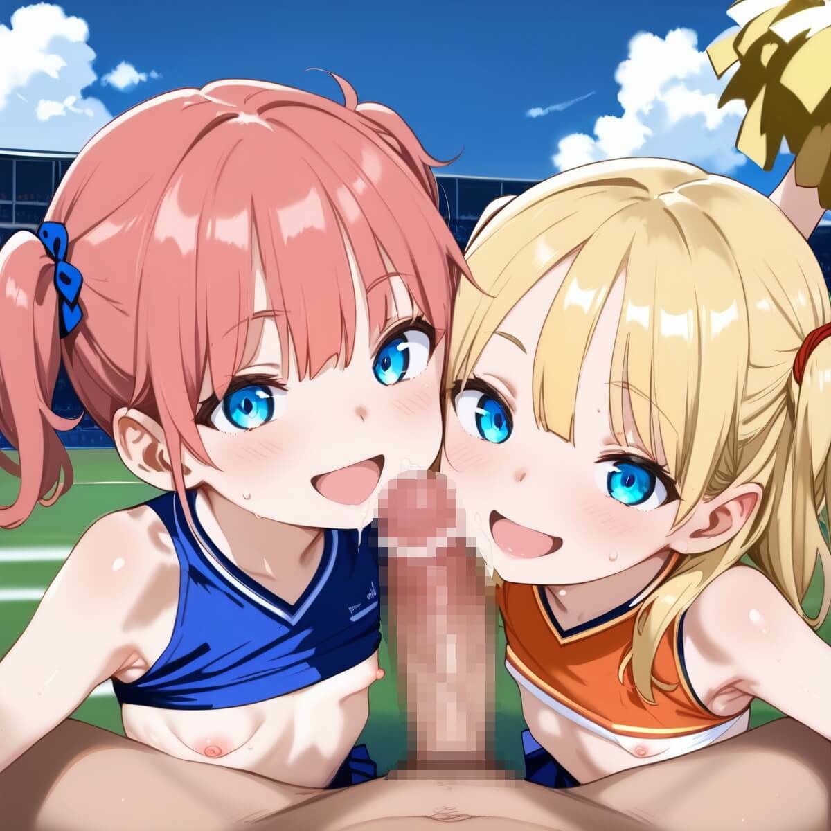 【ウミネコ店】※生成画像に加筆修正を加えた作品となります『つるぺた学園チア部の全力応援195枚』10