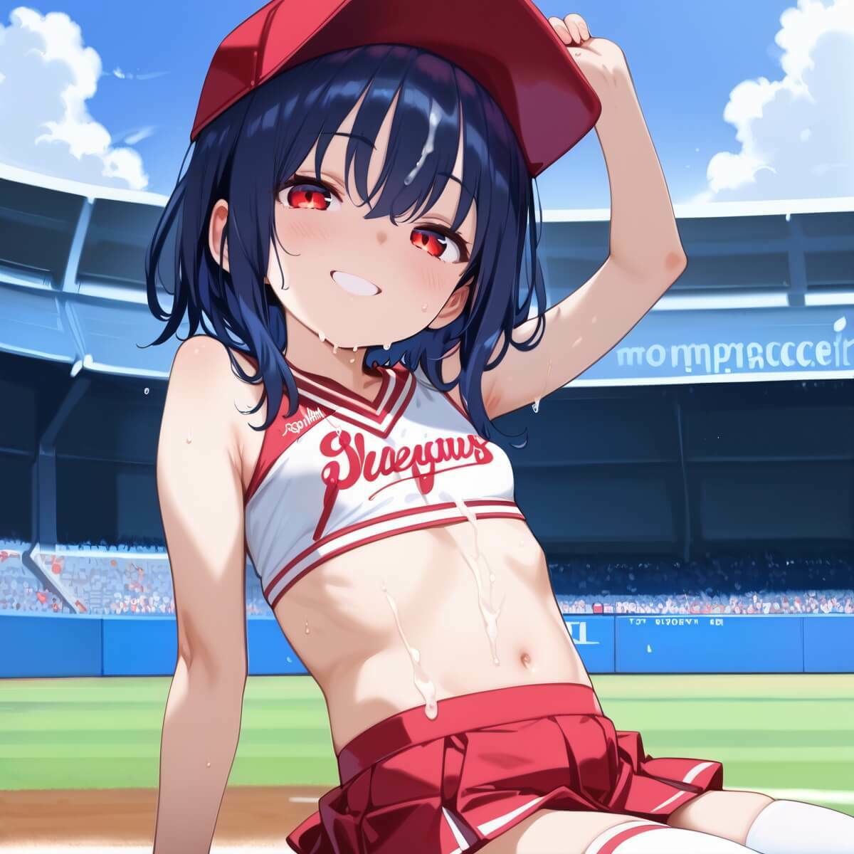 【ウミネコ店】※生成画像に加筆修正を加えた作品となります『つるぺた学園チア部の全力応援195枚4』4