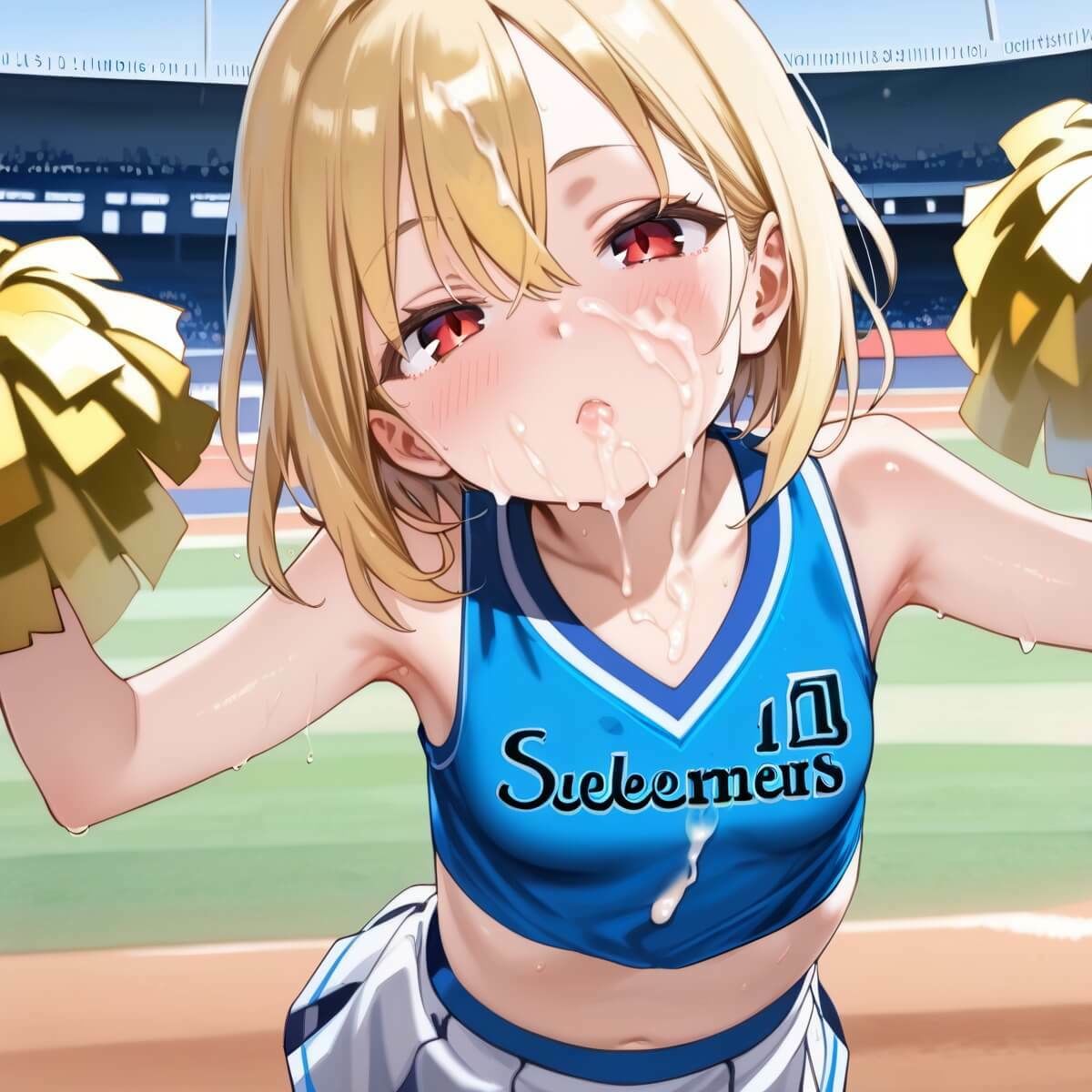 【ウミネコ店】※生成画像に加筆修正を加えた作品となります『つるぺた学園チア部の全力応援195枚4』5