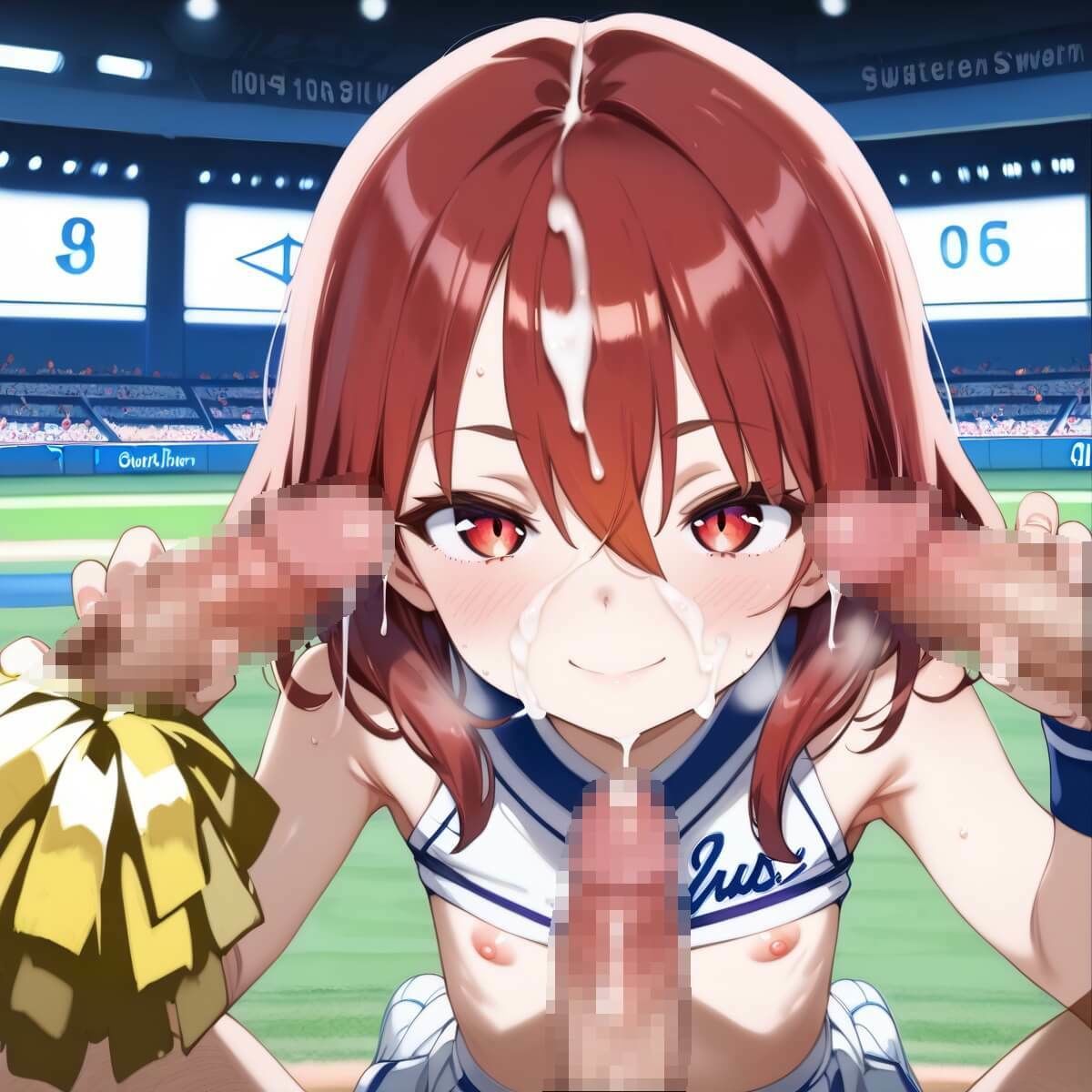 【ウミネコ店】※生成画像に加筆修正を加えた作品となります『つるぺた学園チア部の全力応援195枚4』9