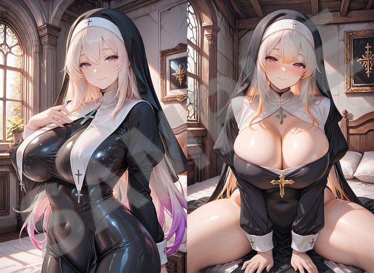巨乳シスターとエッチな懺悔(はーと) 画像1
