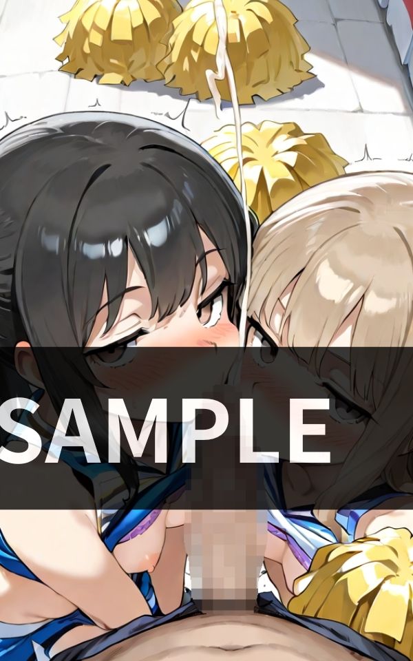 サンプル画像3:部活終わりのロッカールーム チアガールたちに囲まれて ダブルフェラ三昧(極楽セレナーデ団) [d_613612]