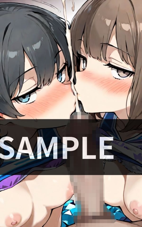 サンプル画像4:部活終わりのロッカールーム チアガールたちに囲まれて ダブルフェラ三昧(極楽セレナーデ団) [d_613612]