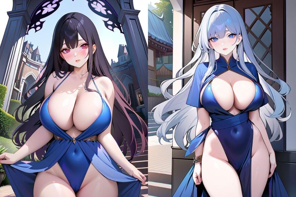 巨乳のドレス美女 画像3
