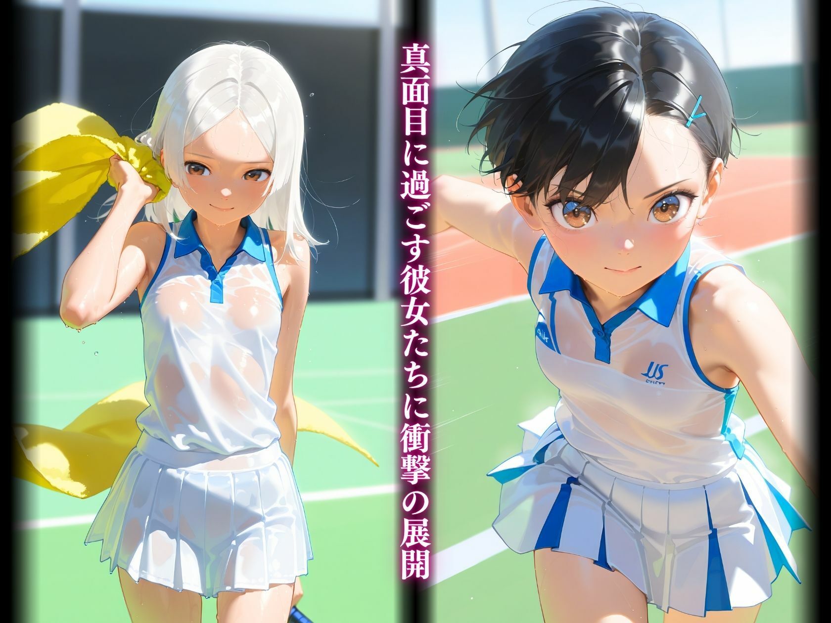 サンプル画像2:貧乳テニス部新しく来たコーチの練習がおかしい件「ウソじゃん…」(ぷち☆ヘブン) [d_613773]