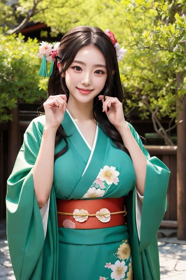 サンプル画像1:京都で見つけた きもの美人（1） ゆいな しの ほのか ゆず 400枚超のAI着物美人写真集(AI Force) [d_614054]