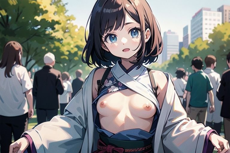 最新のトレンドはおっぱいまるだし？！和風ファッションな女の子達！3 画像2