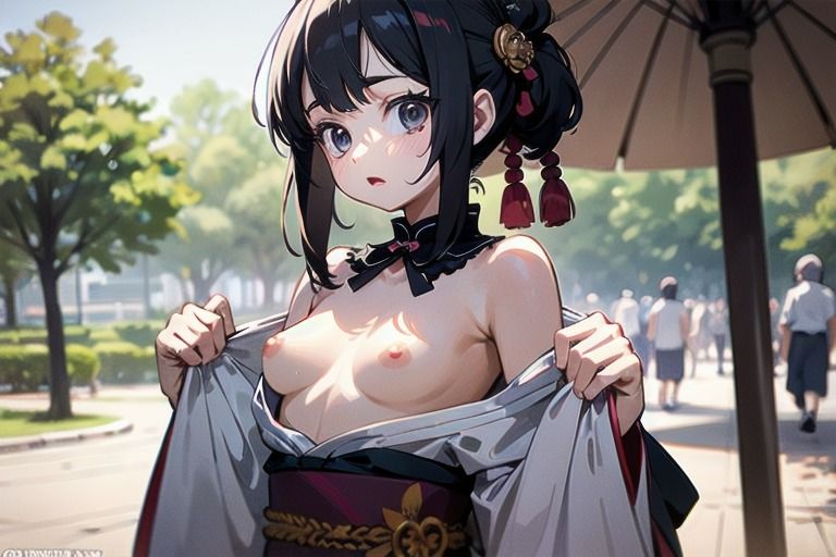 最新のトレンドはおっぱいまるだし？！和風ファッションな女の子達！3 画像3