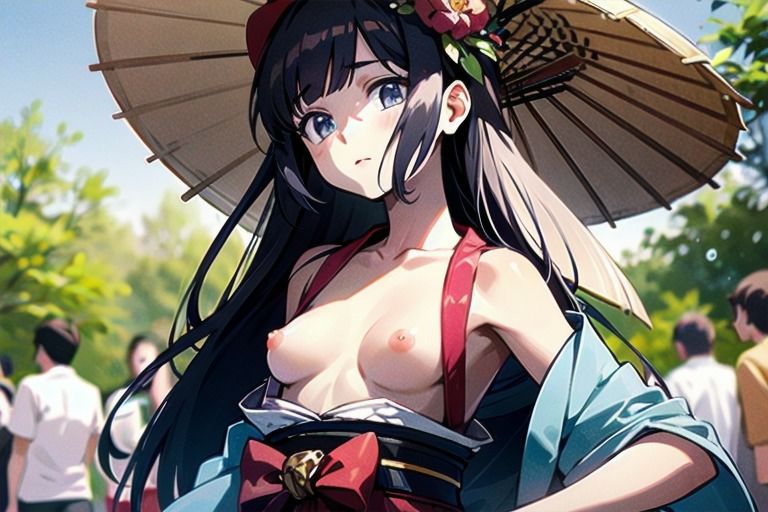 サンプル画像4:最新のトレンドはおっぱいまるだし？！和風ファッションな女の子達！3(はるはるぽん) [d_614303]