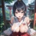 通り雨の中の美しき巫女たち・200枚