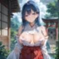 通り雨の中の美しき巫女たち・200枚