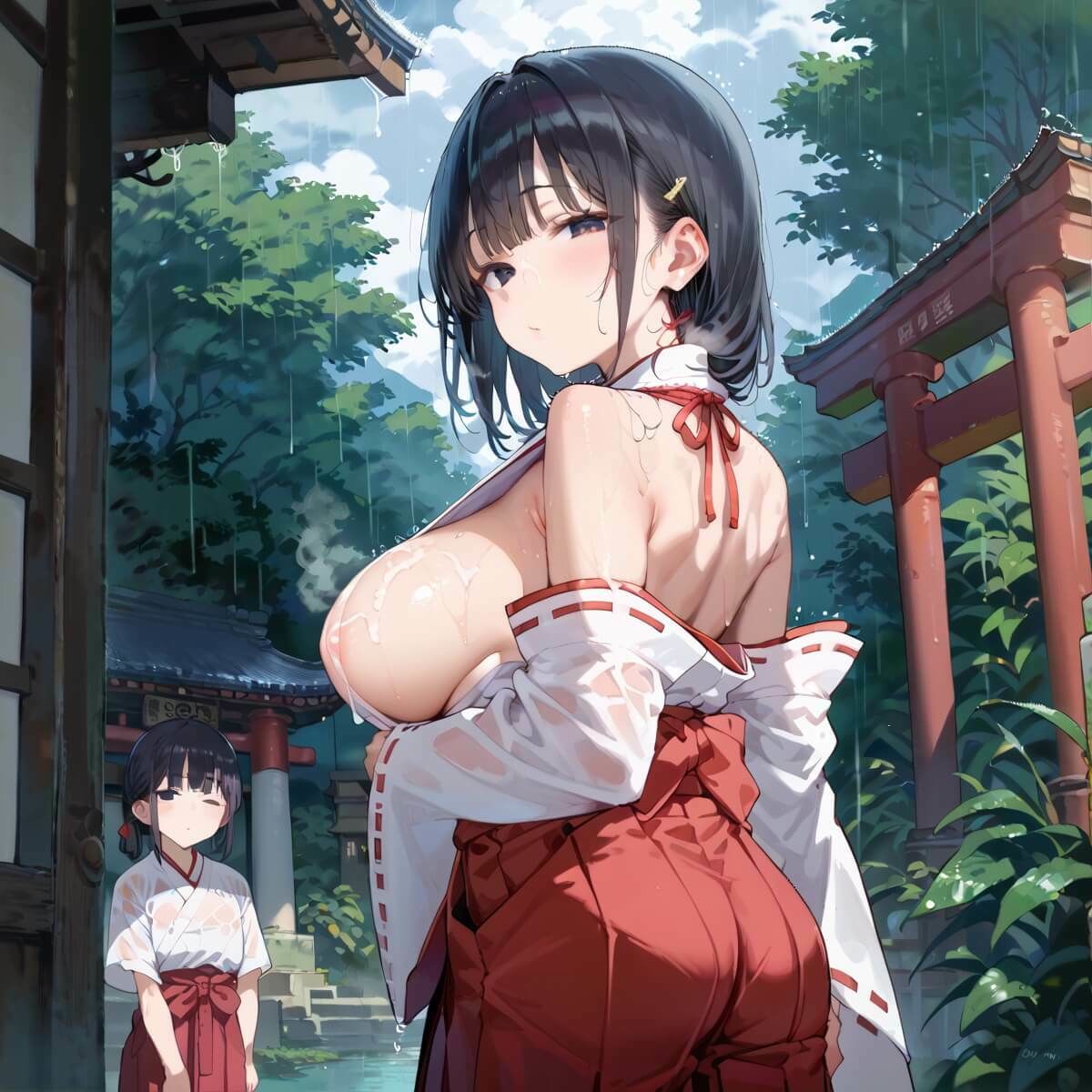 サンプル画像6:通り雨の中の美しき巫女たち3・200枚(ヲタクと恋の相談室) [d_614554]